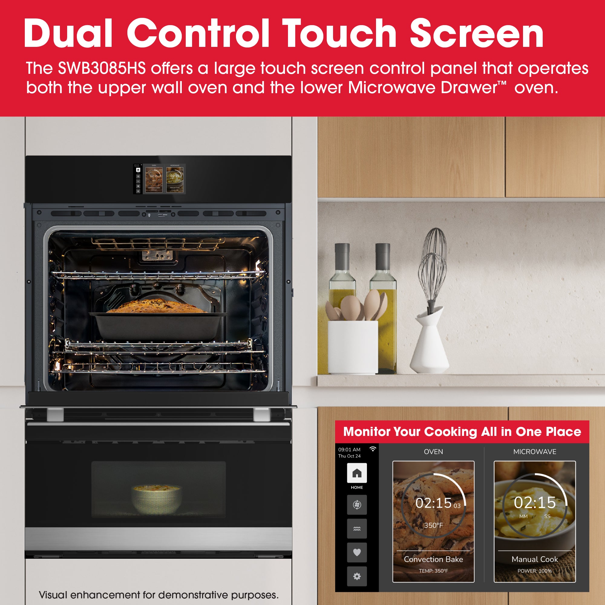 30 in. Smart Convection Wall Oven with Microwave Drawer Oven (SWB3085HS)