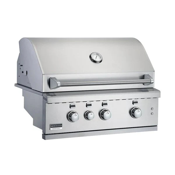 Cart Model Broilmaster 32-Inch 4-Burners Premium Natural Gas Grill in Stainless Steel (BSB324N)