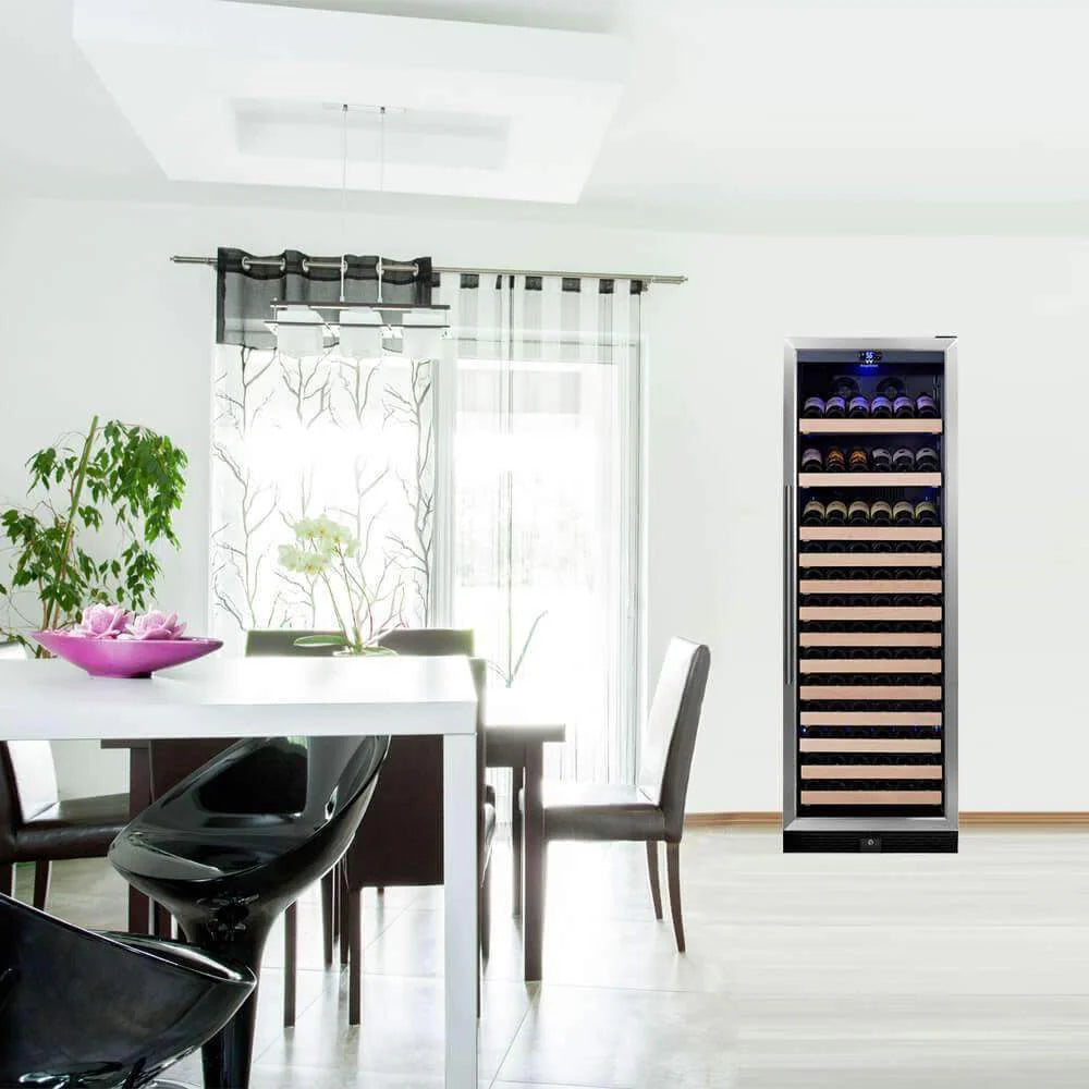 KingsBottle 166 Bottle Large Wine Cooler Refrigerator Drinks Cabinet Beverage Fridge KBU170WX-FG LHH KBU170WX-FG RHH KBU170WX-SS LHH  KBU170WX-SS RHH
