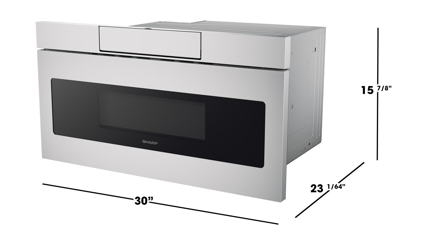 30 in. 1.2 cu. ft. 950W Sharp Stainless Steel Microwave Drawer Oven (SMD3070ASY)