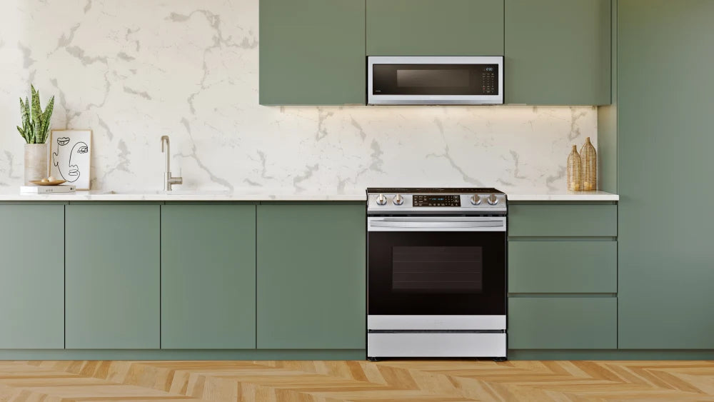 6.3 cu. ft. Smart Rapid Heat Induction Slide-in Range with Air Fry & Convection+ in Black Stainless Steel