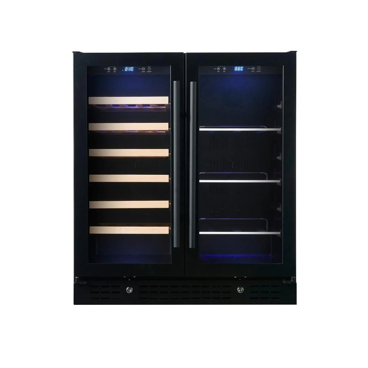 KingsBottle 30" Combination Beer and Wine Cooler with Low-E Glass Door WINE AND BEER KBU165BW-SSKBU165BW-BLK  COMBO