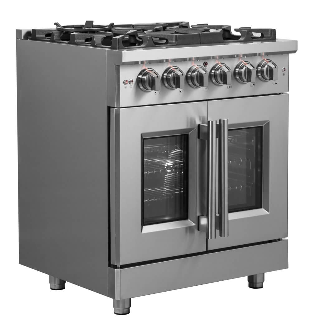 FORNO Massimo 30″ Freestanding French Door Dual Fuel Range
