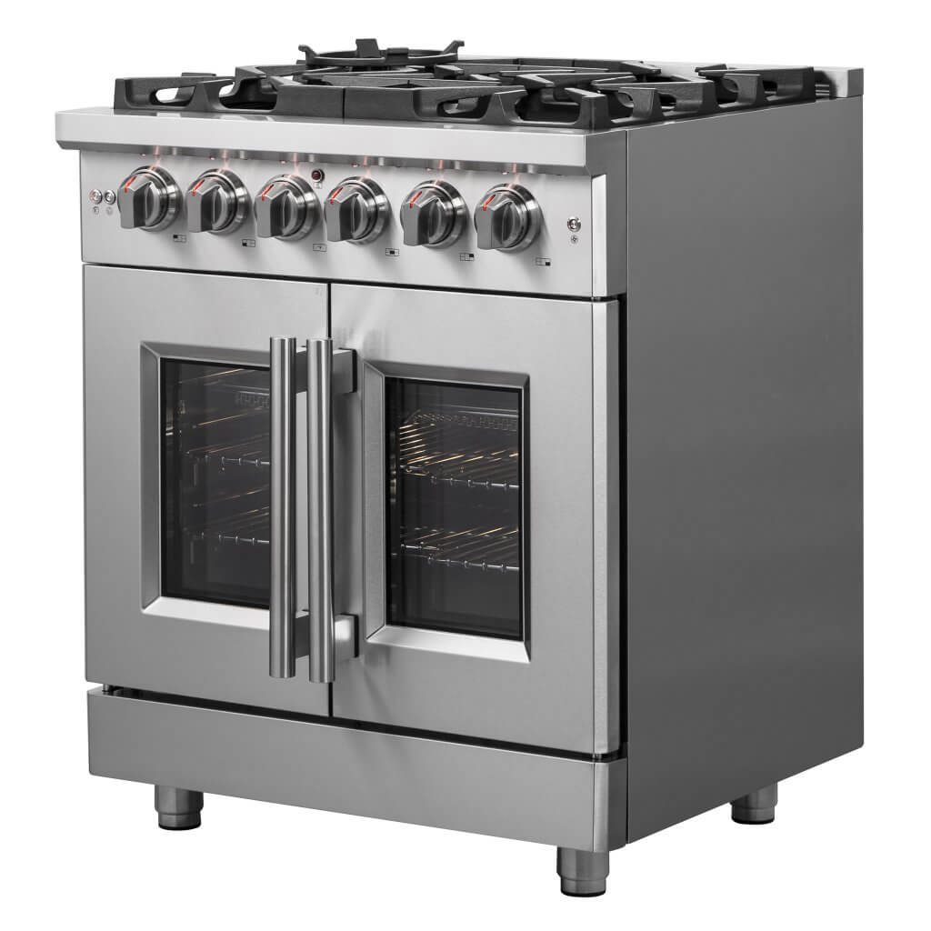 FORNO Massimo 30″ Freestanding French Door Dual Fuel Range