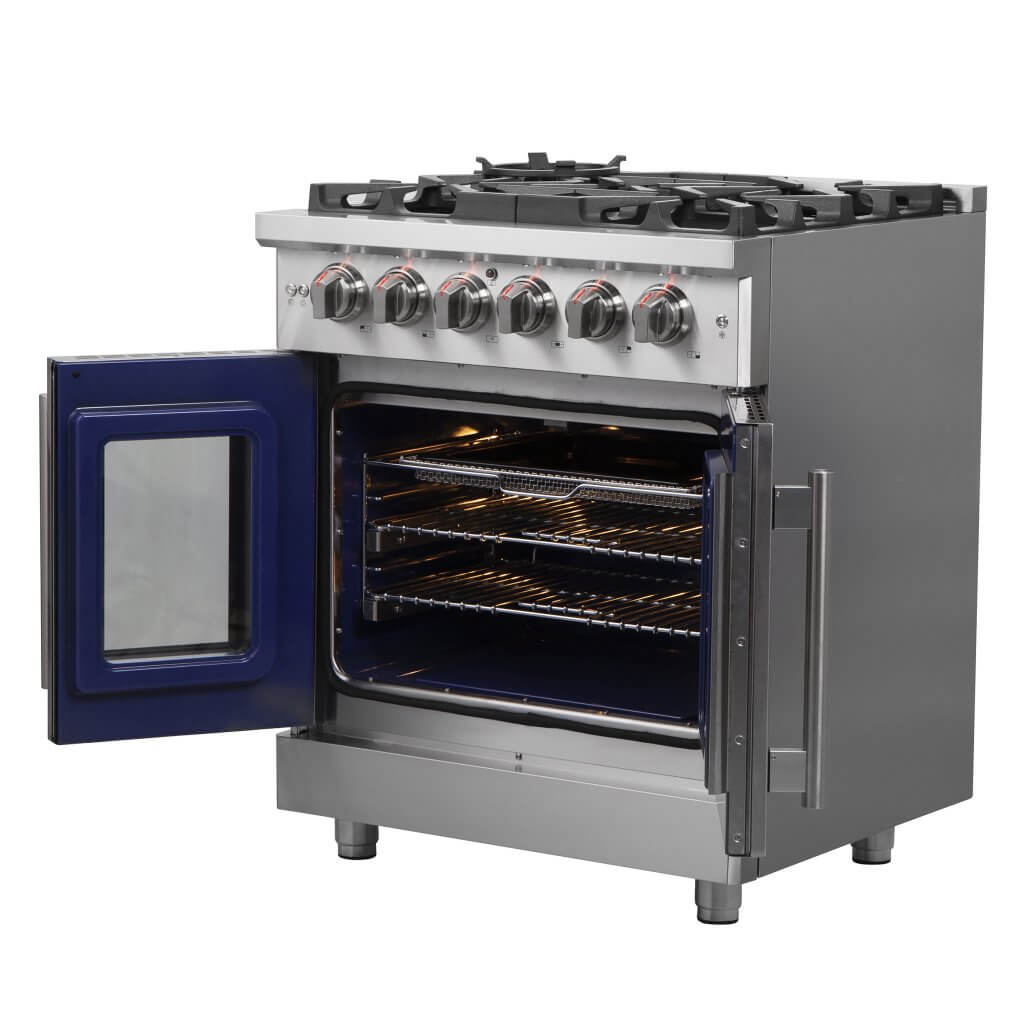 FORNO Massimo 30″ Freestanding French Door Dual Fuel Range