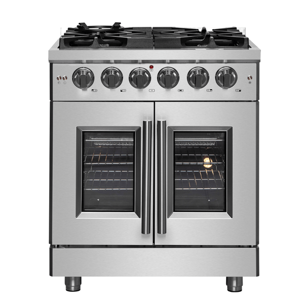 FORNO Massimo 30″ Freestanding French Door Dual Fuel Range