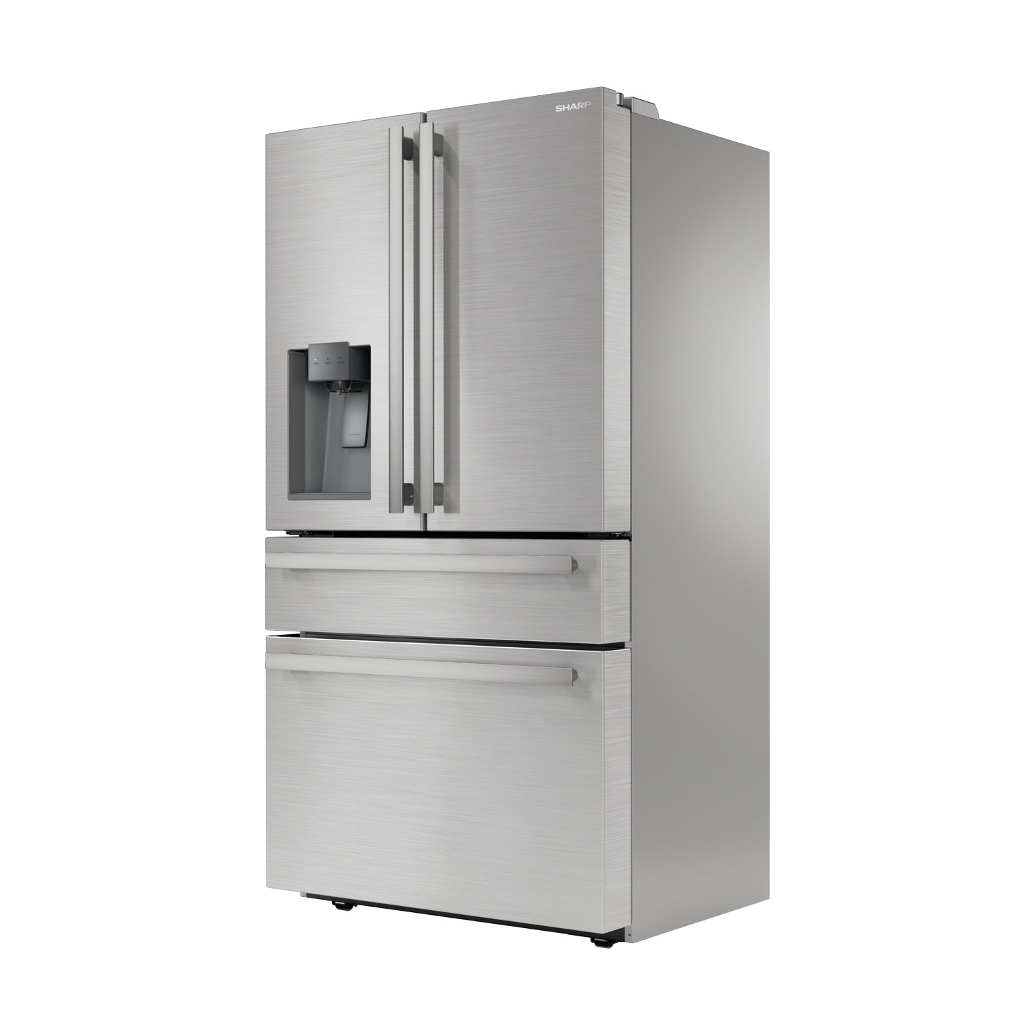 Sharp French 4-Door Counter-Depth Refrigerator with Water Dispenser (SJG2254FS)