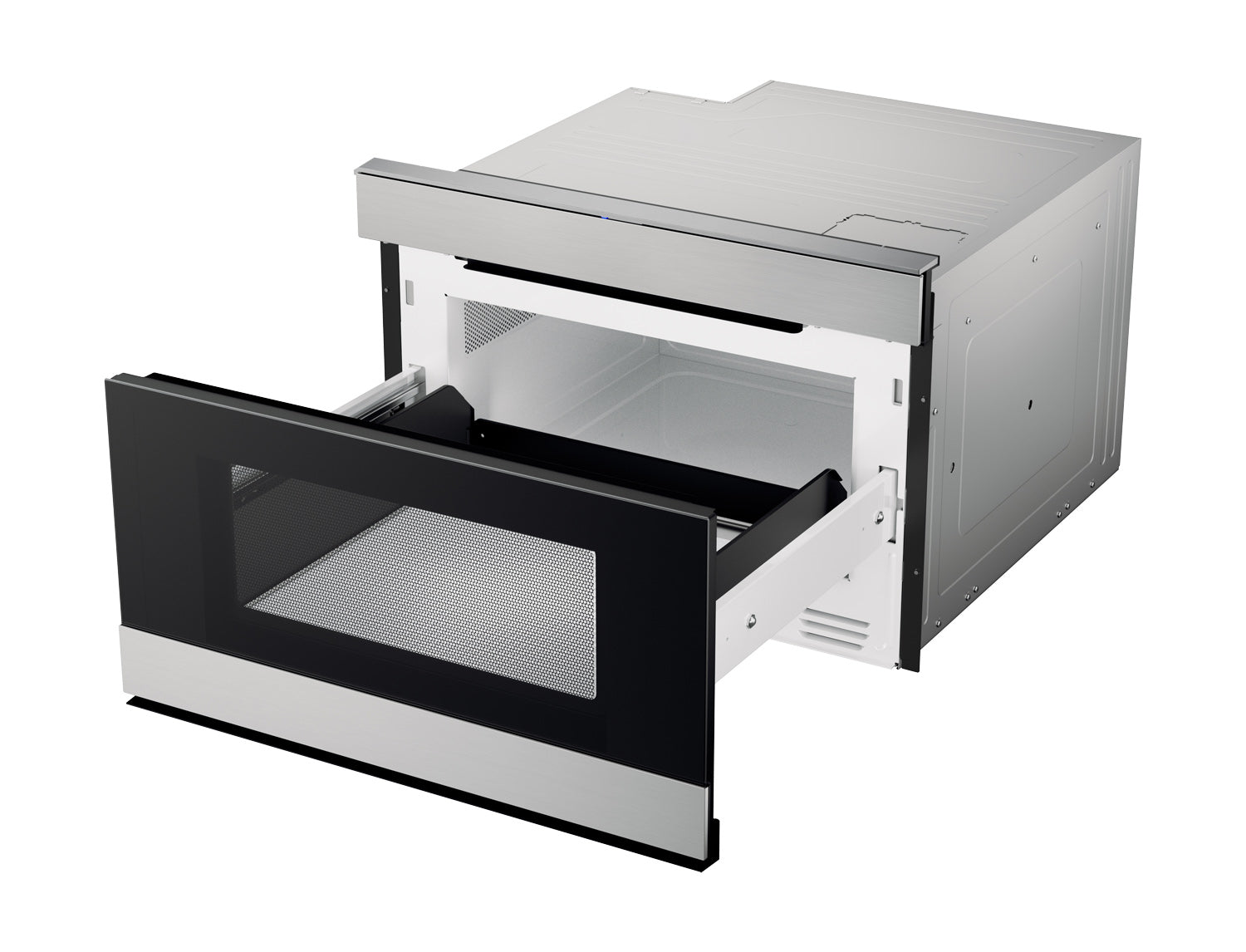 24 in. 1.2 cu. ft. 950W Sharp Stainless Steel Smart Easy Wave Open Microwave Drawer Oven (SMD2489ES)