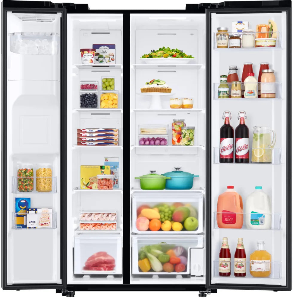 27.4 cu. ft. Large Capacity Side-by-Side Refrigerator in Black Stainless Steel