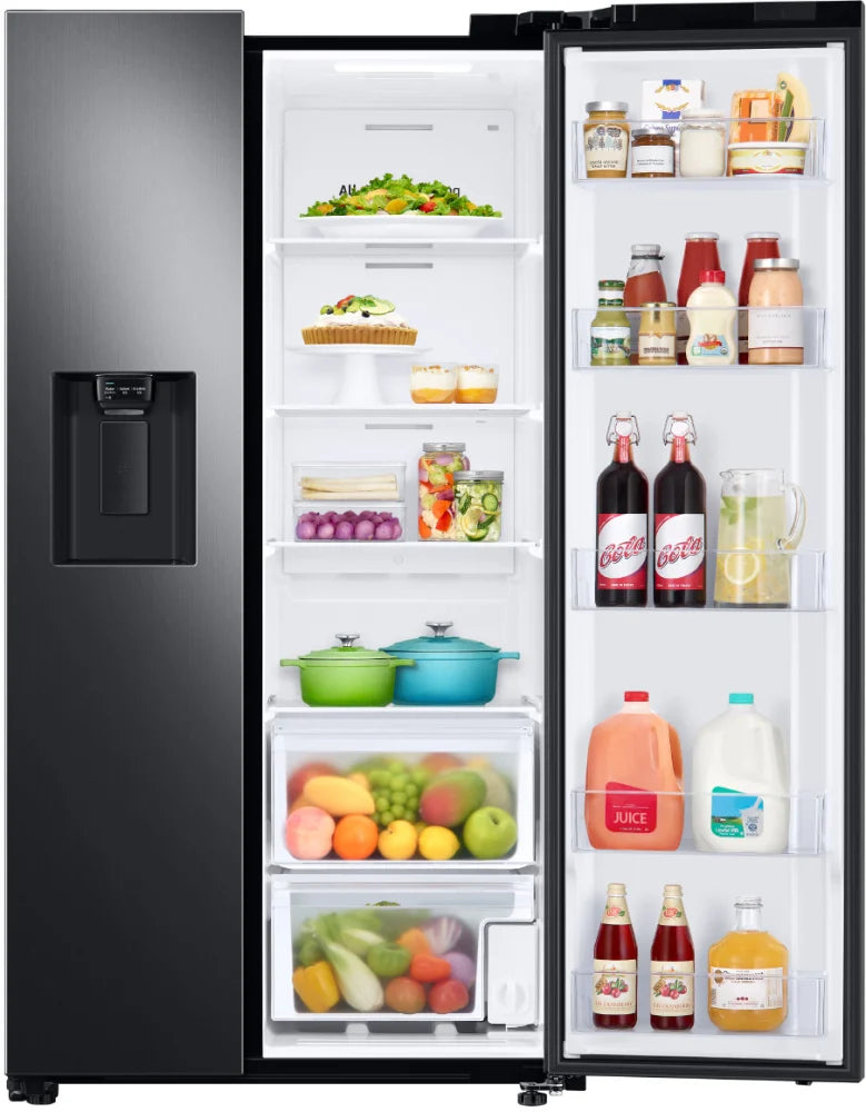 27.4 cu. ft. Large Capacity Side-by-Side Refrigerator in Black Stainless Steel