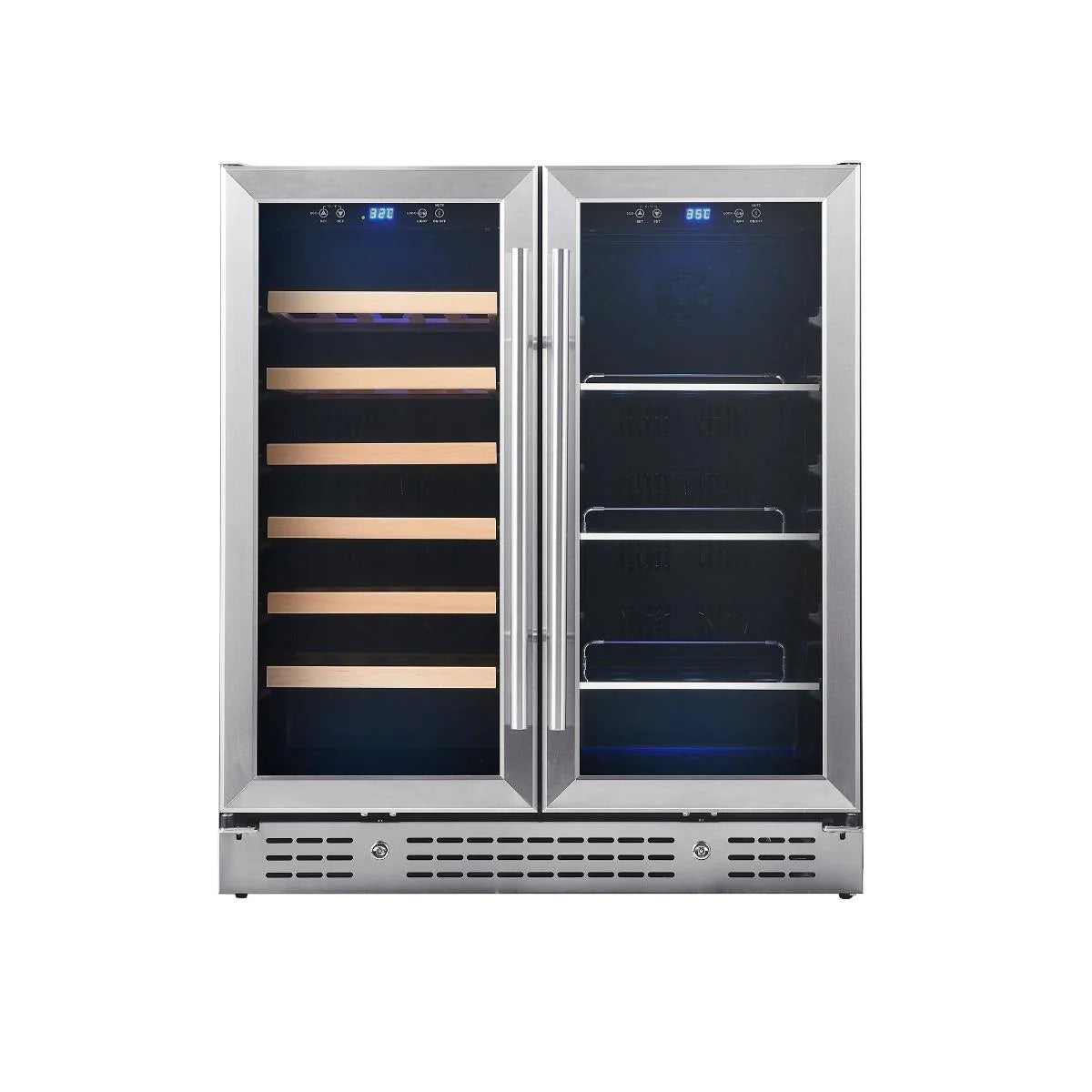 KingsBottle 30" Combination Beer and Wine Cooler with Low-E Glass Door WINE AND BEER KBU165BW-SSKBU165BW-BLK  COMBO