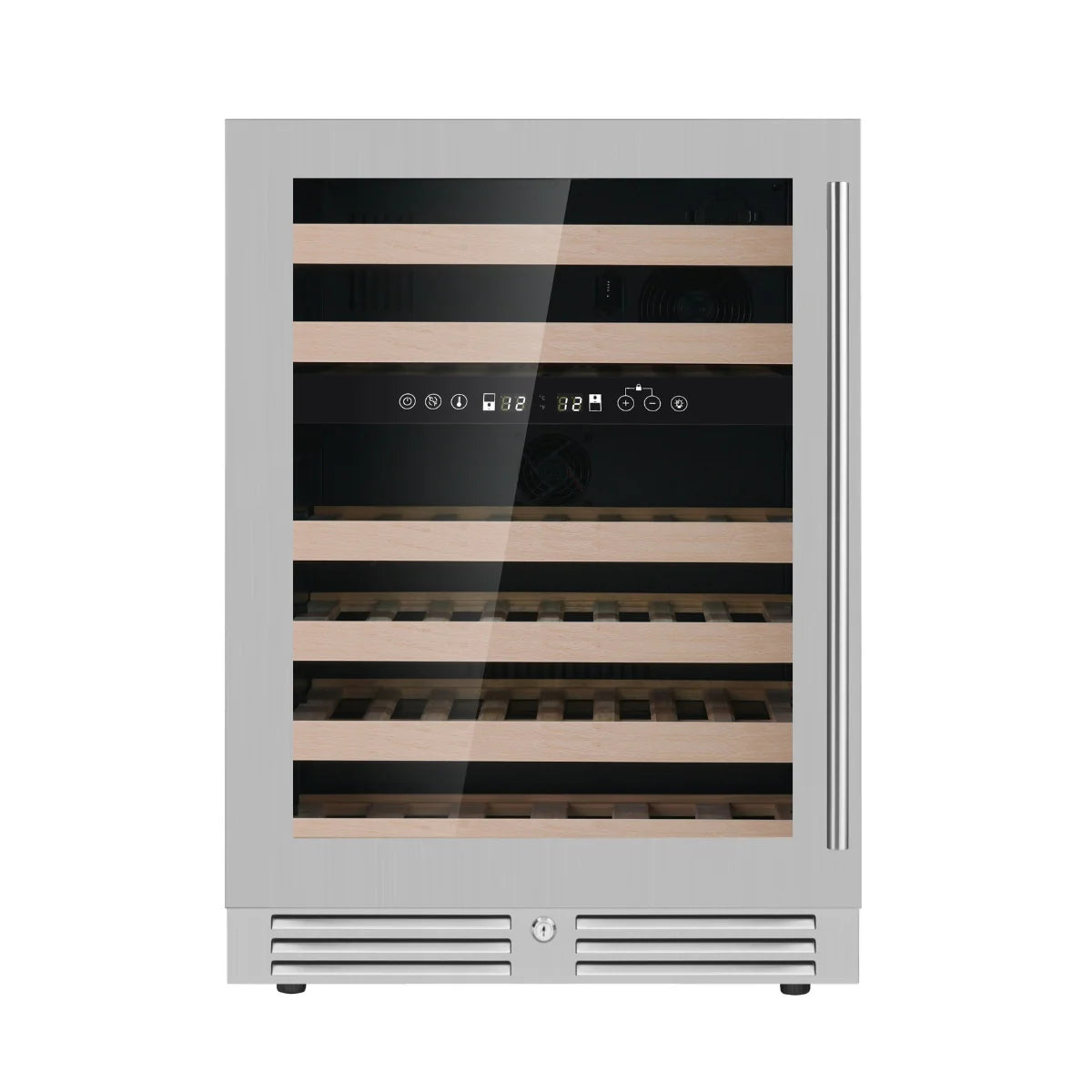 KingsBottle 24 Inch Under Counter LOW-E Glass Door Dual Zone Wine Cooler WINE FRIDGE KBU145DX-SSKBU145DX-FG