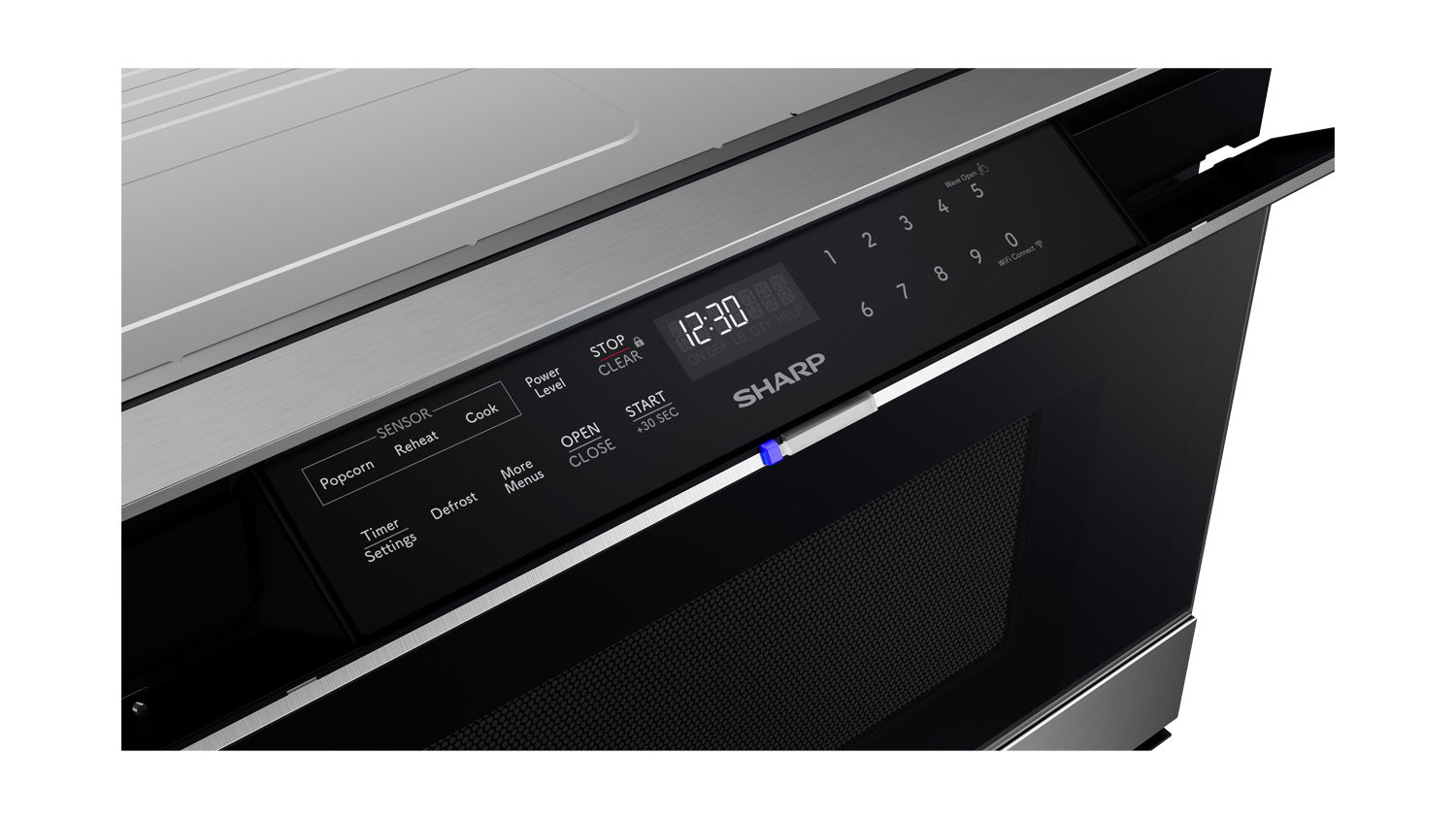24 in. 1.2 cu. ft. 950W Sharp Stainless Steel Smart Easy Wave Open Microwave Drawer Oven (SMD2489ES)
