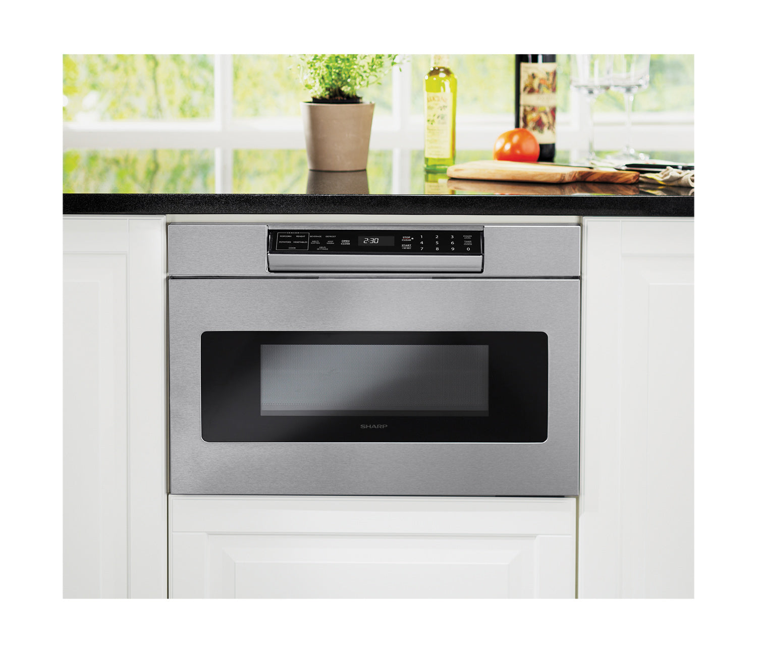 24 in. 1.2 cu. ft. 950W Sharp Stainless Steel Microwave Drawer Oven (SMD2470ASY)