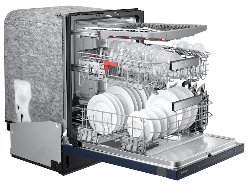 Bespoke AutoRelease 39dBA Dishwasher with Linear Wash in Fingerprint Resistant Navy Steel