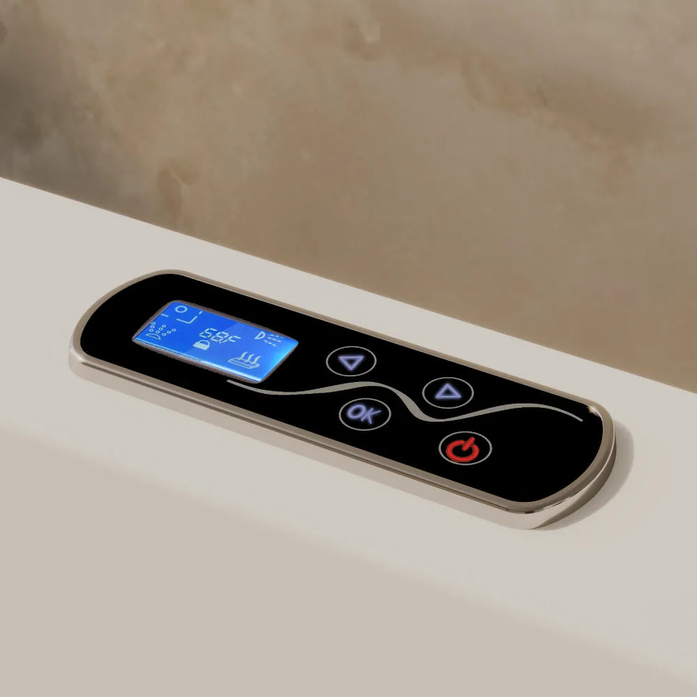 71" Alcove Dual Massage Whirlpool Inline Heater 2-Person Bathtub with Revi-skin Therapy