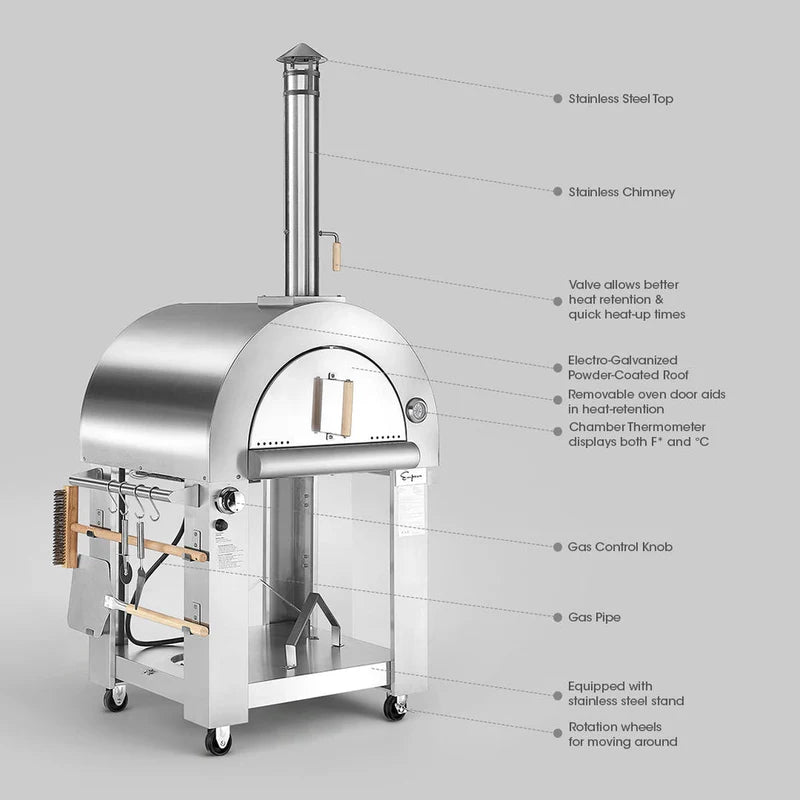 Empava Outdoor Wood Fired and Gas Pizza Oven