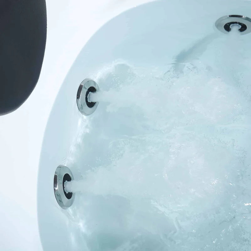59" Freestanding Round Whirlpool Bathtub with Right Drain