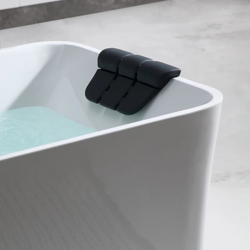 67" Freestanding Rectangle Whirlpool Bathtub with Center Drain