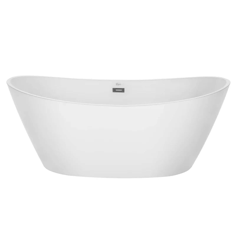 67" Freestanding Soaking LED Tub with Center Drain