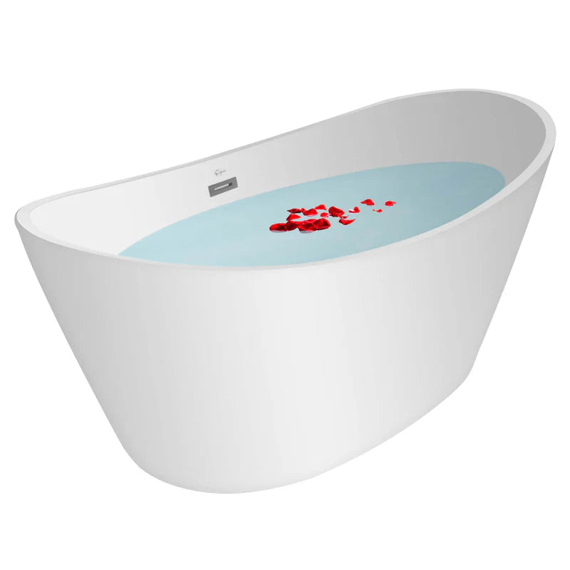 67" Freestanding Soaking LED Tub with Center Drain