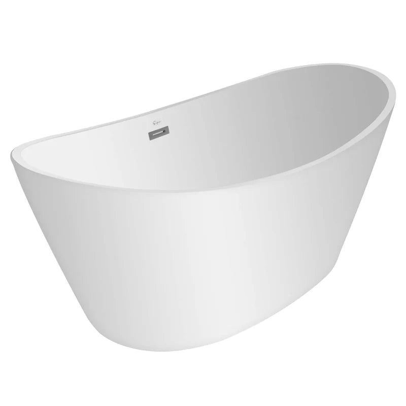 67" Freestanding Soaking LED Tub with Center Drain