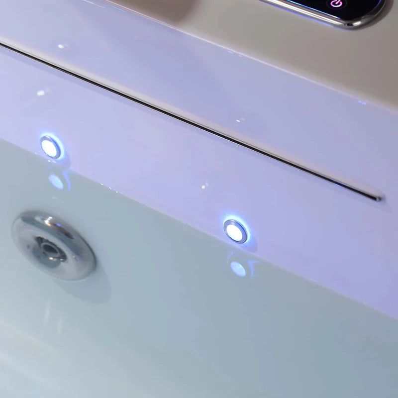 67" Alcove Combination Massage Inline Heater LED Tub with Left Drain
