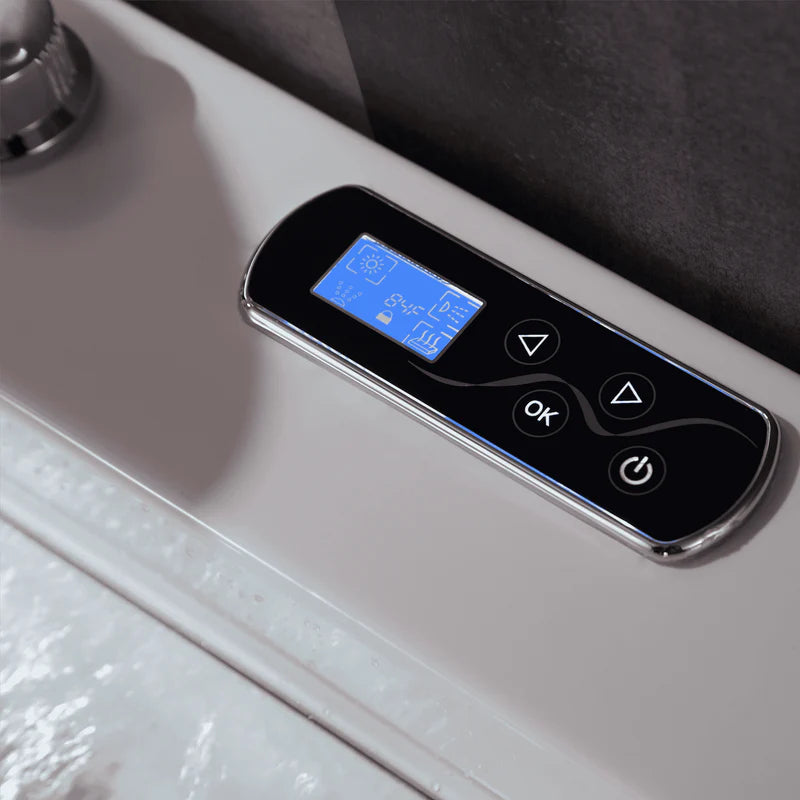 67" Alcove Combination Massage Inline Heater LED Tub with Left Drain