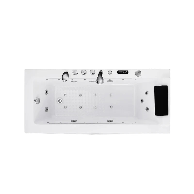 67" Alcove Combination Massage Inline Heater LED Tub with Left Drain