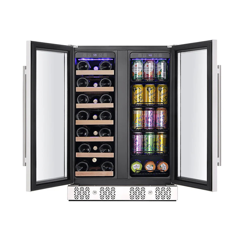 Empava 24" Dual Zone Wine and Beer Fridge Beverage Cooler