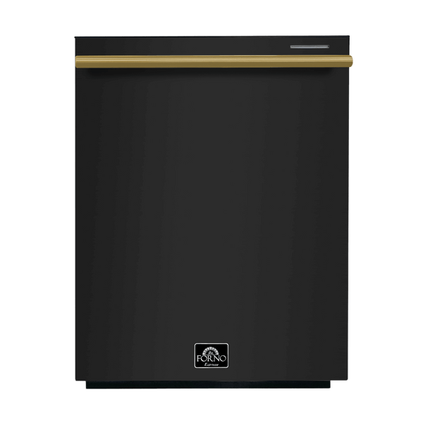 FORNO 24” Pozzo Dishwasher Black With additional Antique Brass handles