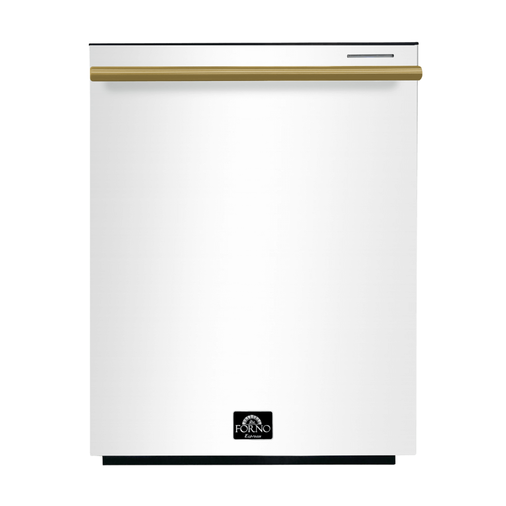 FORNO 24” Pozzo Dishwasher White With additional Antique Brass handles