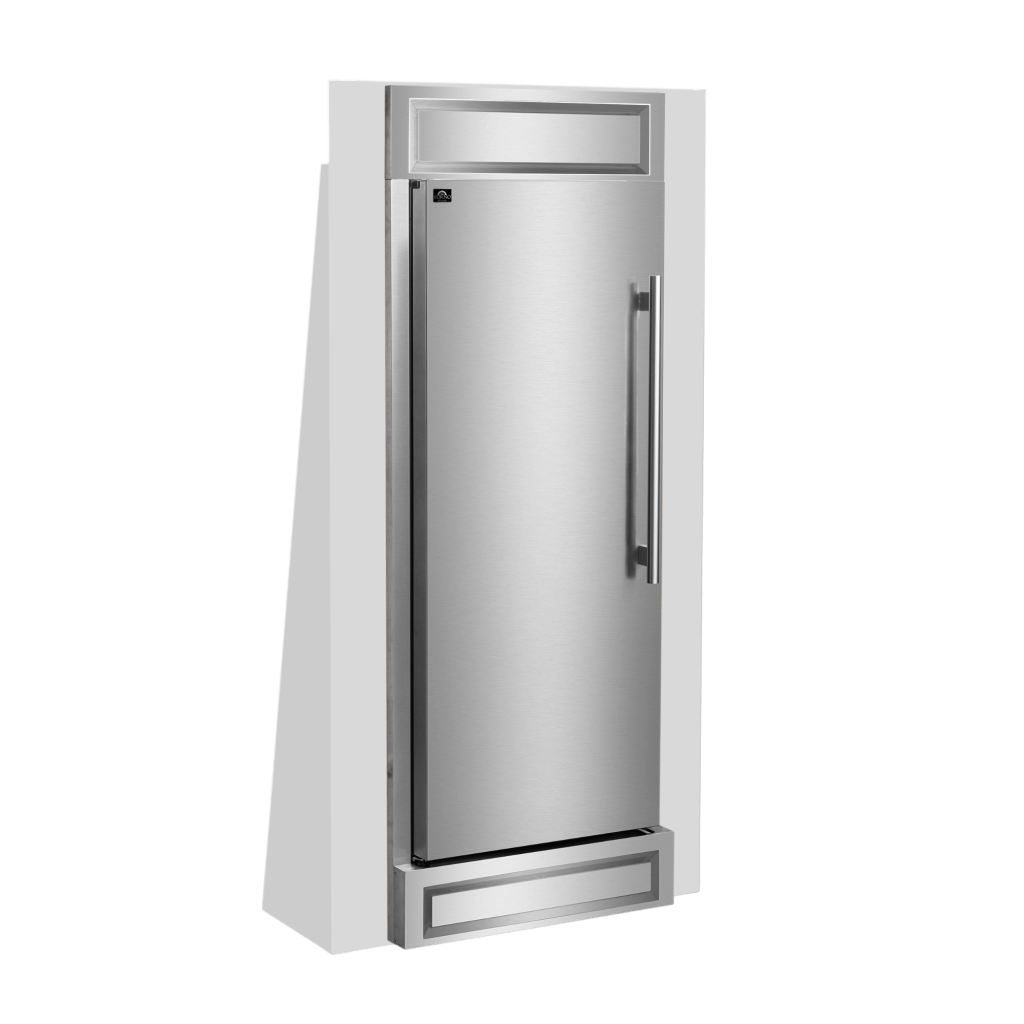 FORNO Maderno 32″ Left Swing Convertible Refrigerator/Freezer Built-In with Decorative Grill Trim, 13.6 cu.ft.