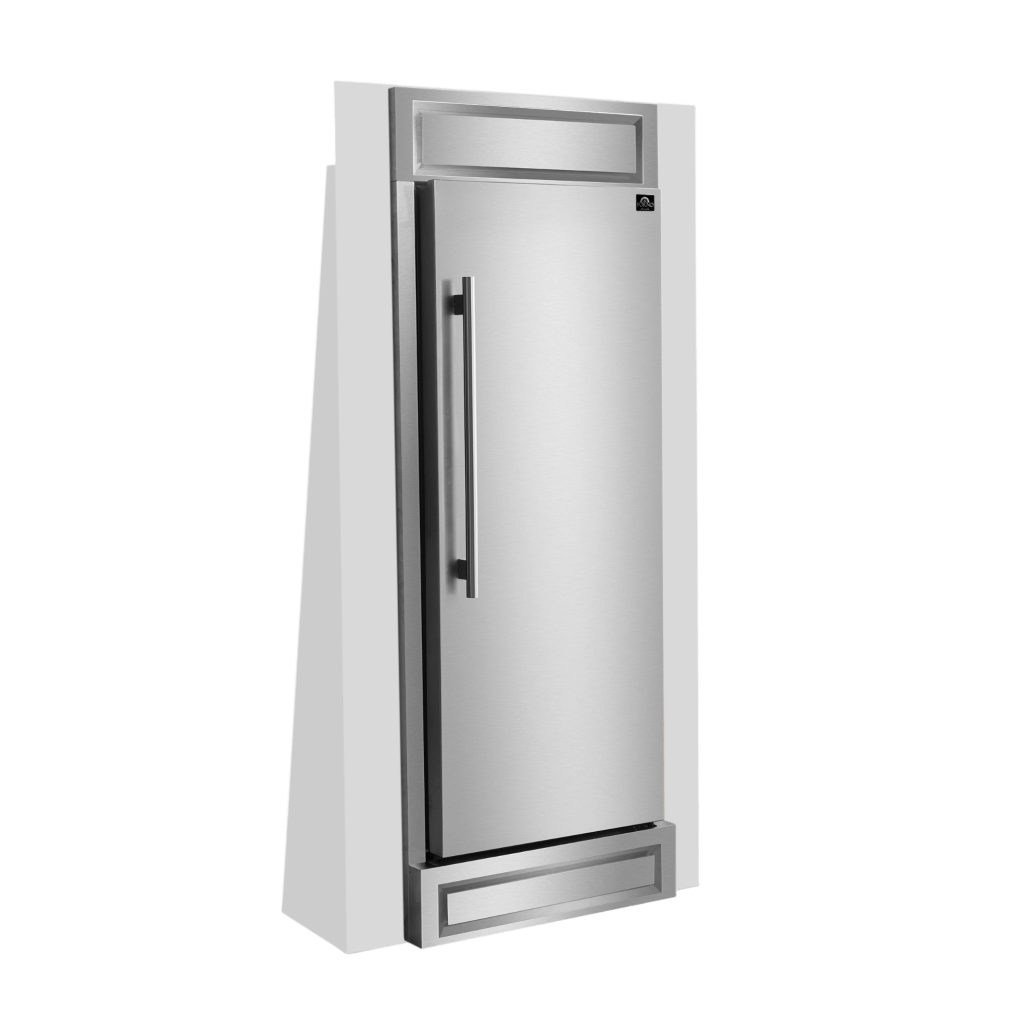 FORNO Maderno 32″ Right Swing Convertible Refrigerator/Freezer Built-In with Decorative Grill Trim, 13.6 cu.ft.