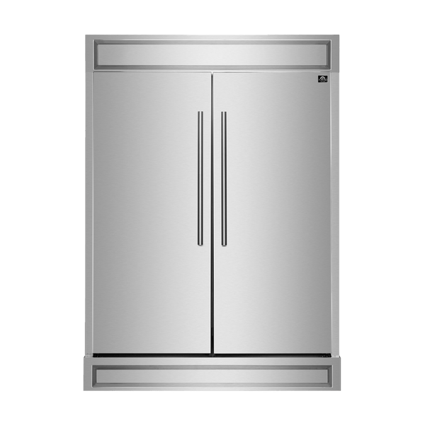 FORNO Maderno 60″ 2-Piece Convertible Refrigerator/Freezer Built-In with Decorative Grill Trim, 27.2 cu.ft.