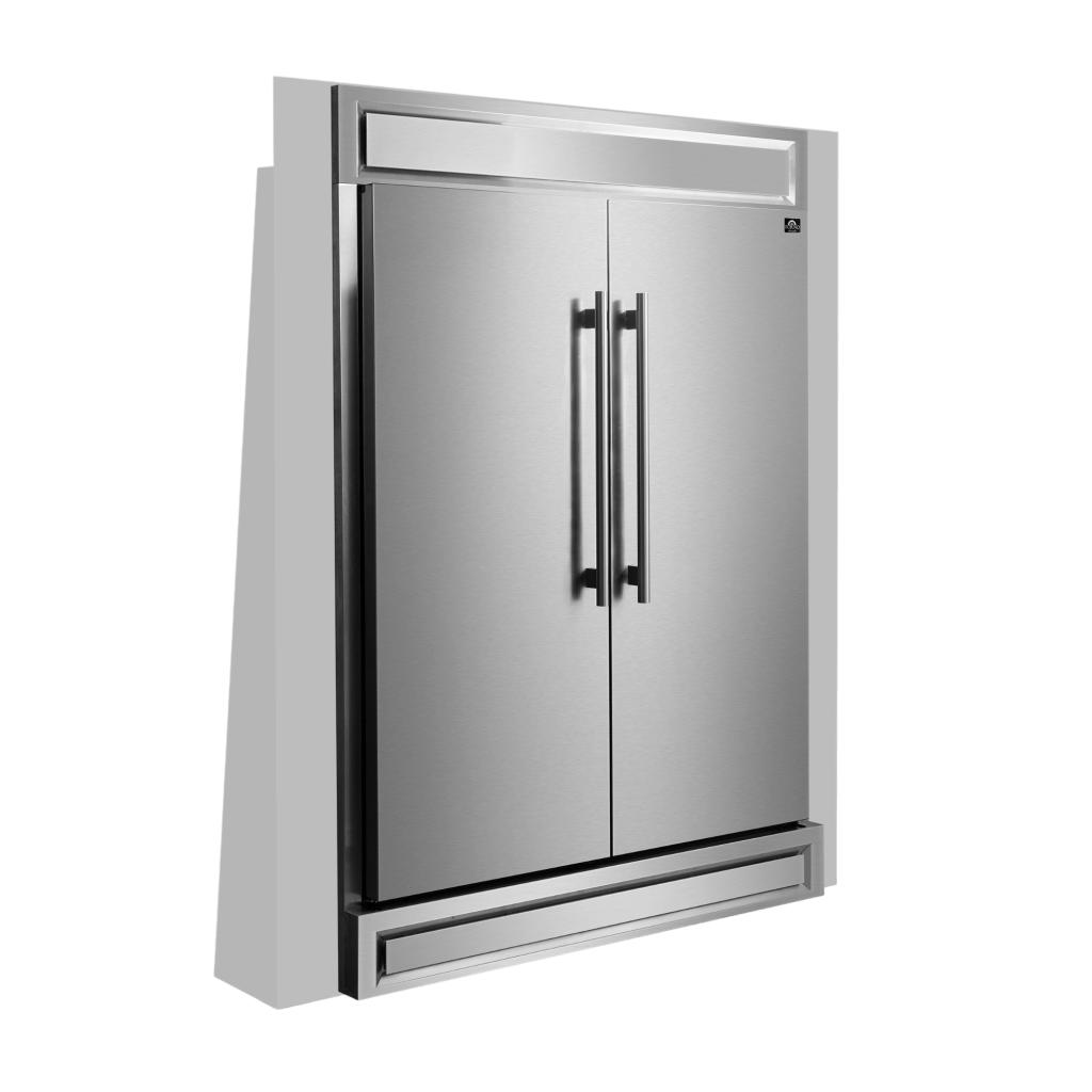 FORNO Maderno 60″ 2-Piece Convertible Refrigerator/Freezer Built-In with Decorative Grill Trim, 27.2 cu.ft.