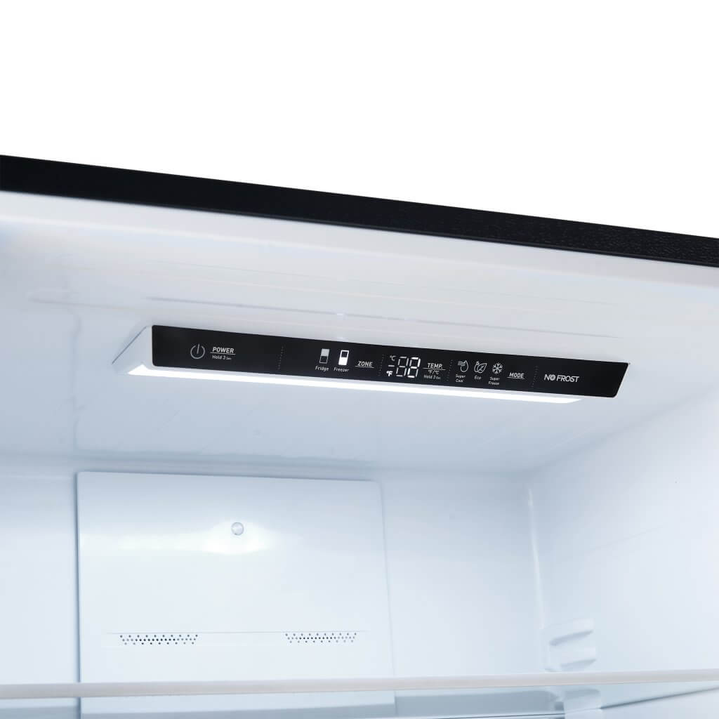 FORNO 31″ Milano Espresso Bottom Freezer Black, 17.2 cu.ft. Ice Maker, Antique Brass Handles