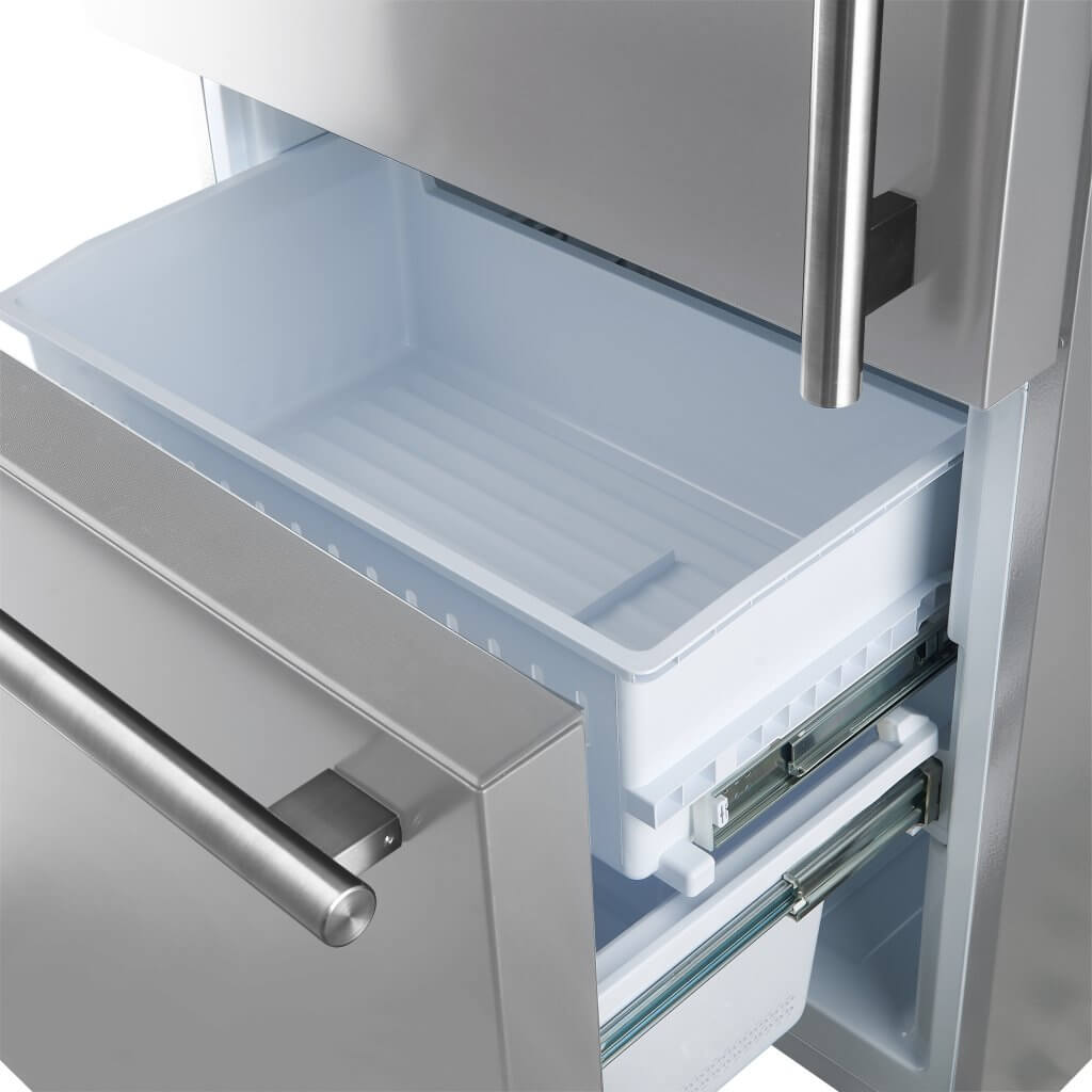 FORNO 31″ Milano Espresso Bottom Freezer Stainless Steel, 17.2 cu.ft. Ice Maker