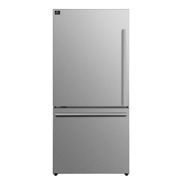 FORNO 31″ Milano Espresso Bottom Freezer Stainless Steel, 17.2 cu.ft. Ice Maker