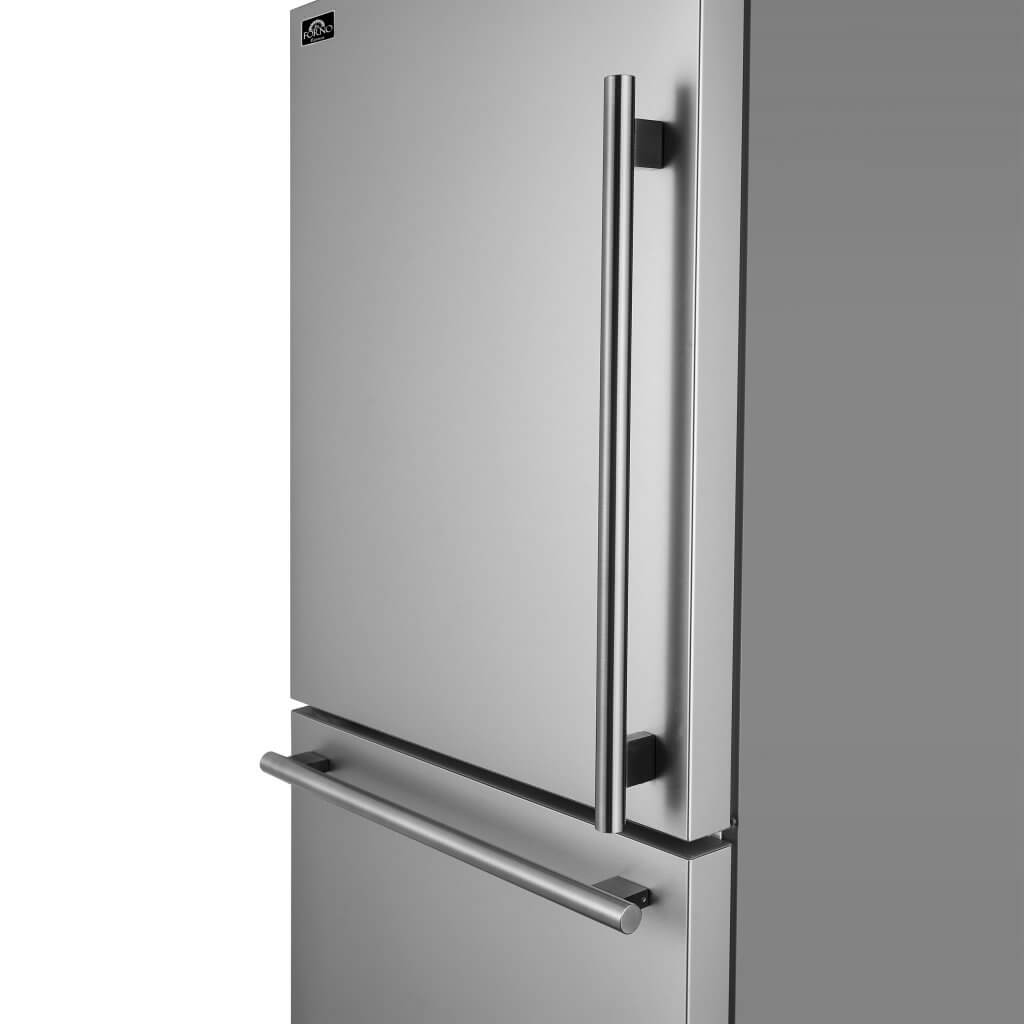 FORNO 31″ Milano Espresso Bottom Freezer Stainless Steel, 17.2 cu.ft. Ice Maker