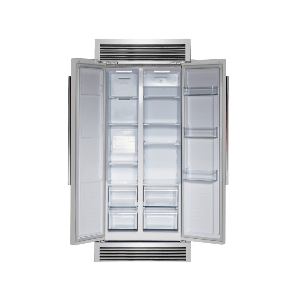 FORNO Salerno 33″ Side-by-Side 15.6 Cu.Ft. Stainless Steel Refrigerator with Grill Trim