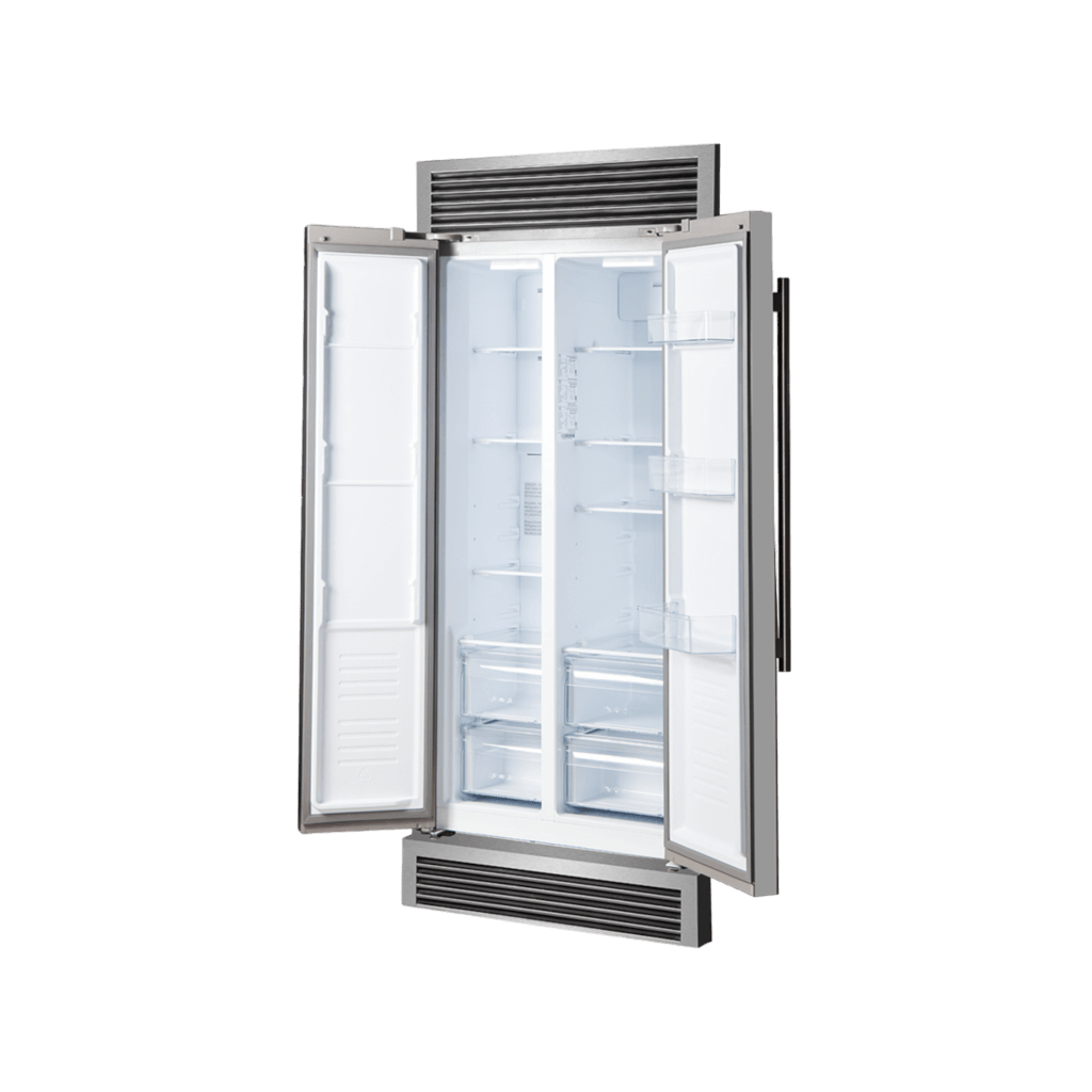 FORNO Salerno 33″ Side-by-Side 15.6 Cu.Ft. Stainless Steel Refrigerator with Grill Trim