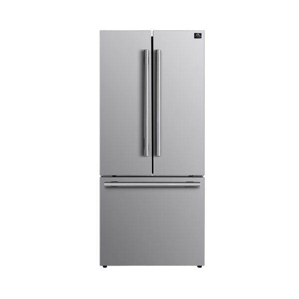 FORNO No Frost Refrigerator French Door 17.5 Cu. Ft. Stainless Steel with Ice Maker