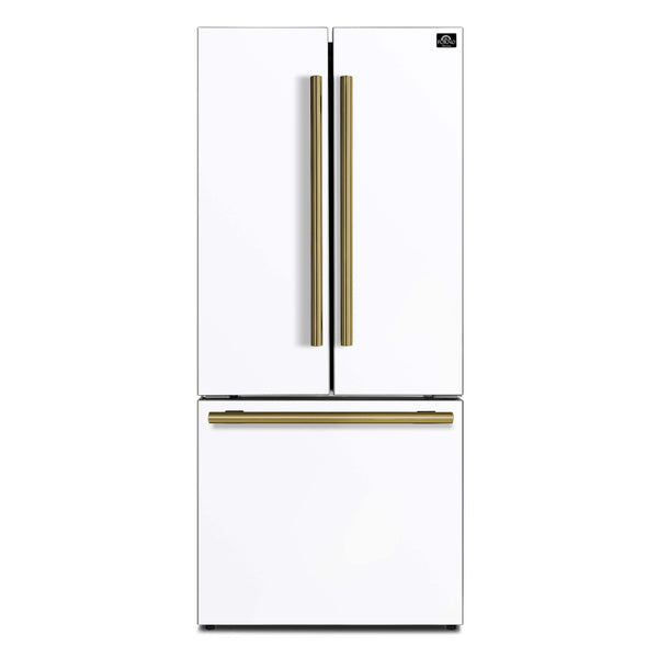 FORNO – Espresso Gallipoli 30-inch French Door White Refrigerator, 17.5 cu. ft. Capacity with Ice Maker