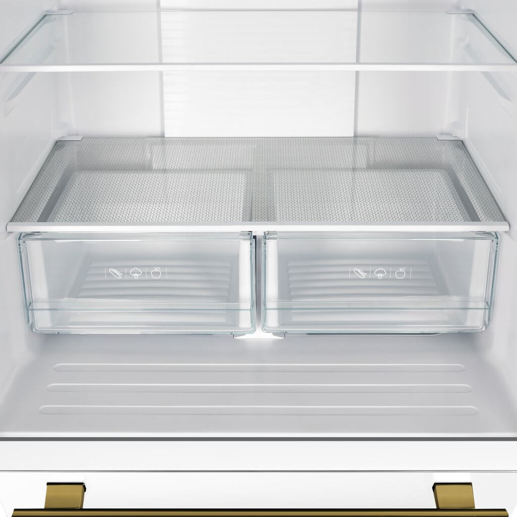 FORNO – Espresso Gallipoli 30-inch French Door White Refrigerator, 17.5 cu. ft. Capacity with Ice Maker