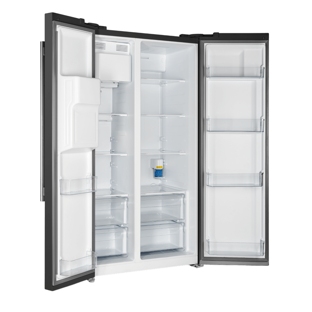 FORNO Espresso Salerno 36-inch Side-by-Side 20 cu.ft Refrigerator in Black with Ice & Water Dispenser