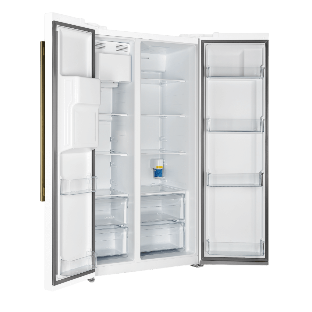 FORNO Espresso Salerno 36-inch Side-by-Side 20 cu.ft Refrigerator in White with Ice & Water Dispenser