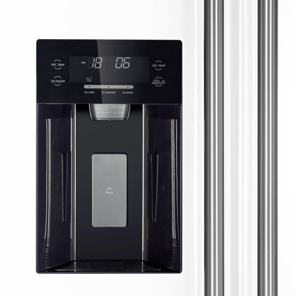 FORNO Espresso Salerno 36-inch Side-by-Side 20 cu.ft Refrigerator in White with Ice & Water Dispenser