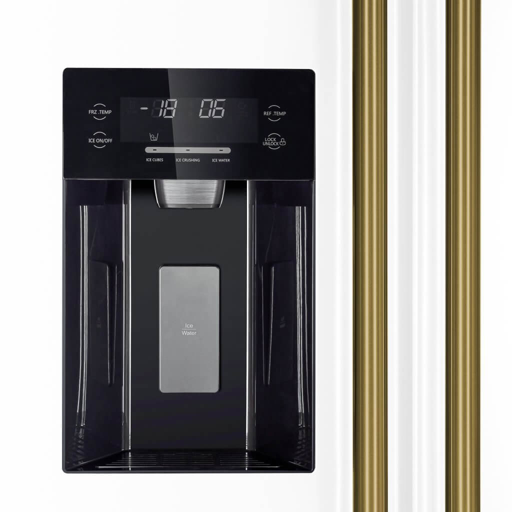 FORNO Espresso Salerno 36-inch Side-by-Side 20 cu.ft Refrigerator in White with Ice & Water Dispenser