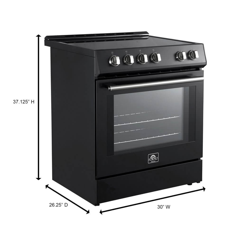 FORNO Leonardo Espresso 30″ Electric Range Black
